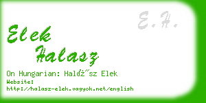 elek halasz business card